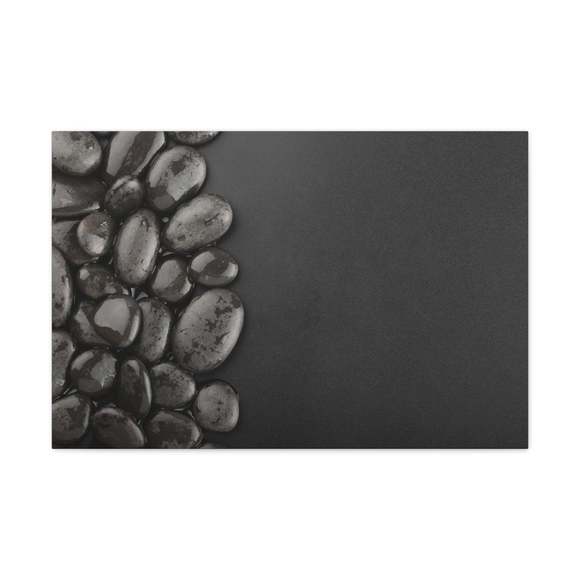 Black Background with Rocks Forest Floral Nature Photography Canvas Wall Art for